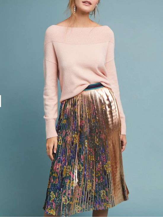 Anthropologie Dresses & Skirts - NWT Anthropologie Metallic Printed Pleated Skirt 2P